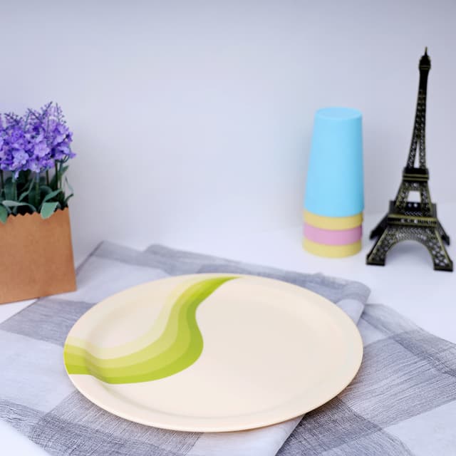 صحن دائري ميلامين 11 بوصة بيج وأخضر من رويال فورد Royalford Melamine Ware Super Rays Dinner Plate