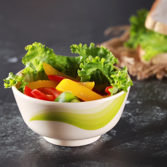 زبدية طعام ميلامين من رويال فورد 4.5بوصةRoyalford Melamine Ware 4.5 Inch Super Rays Round Bowl Mint Green