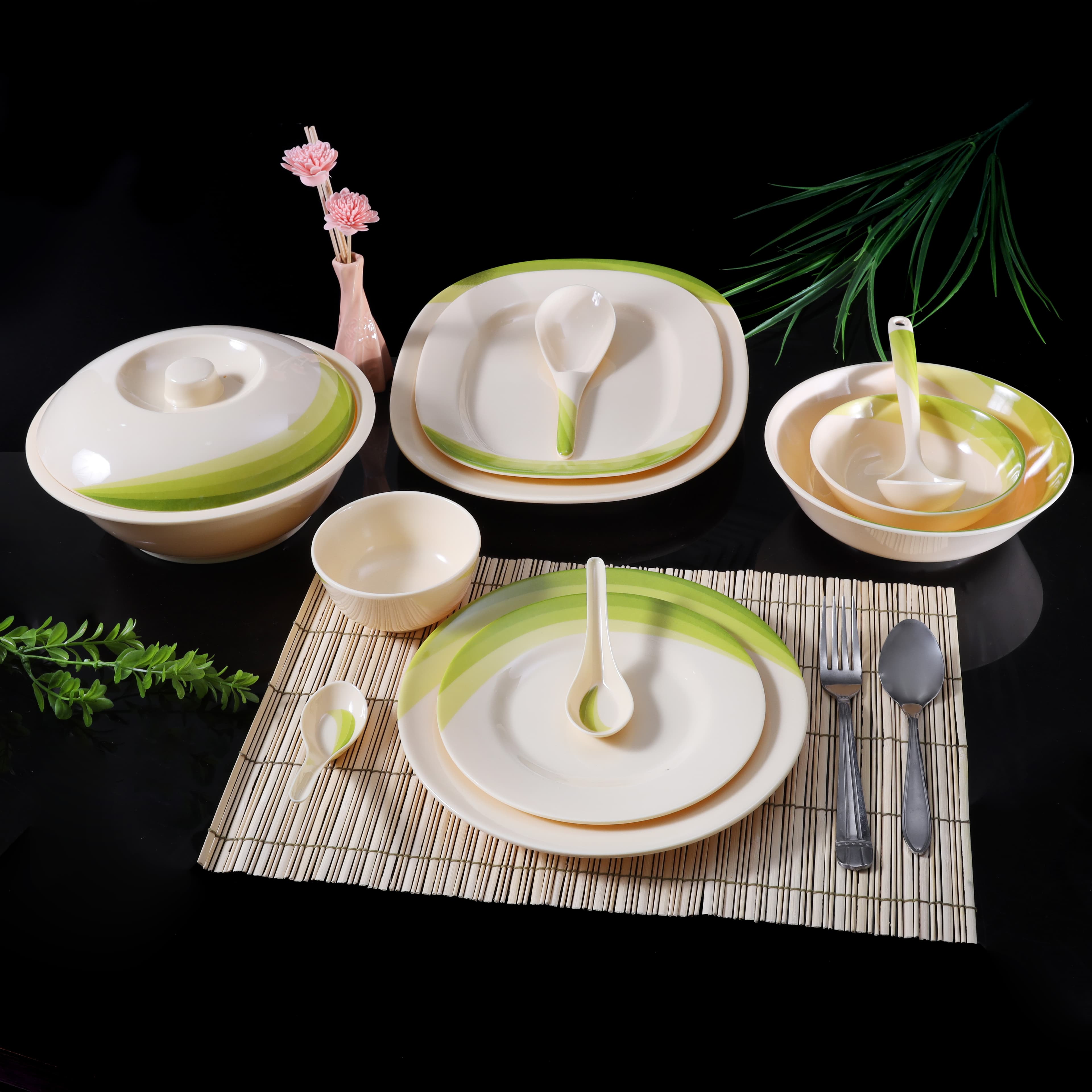 Royalford Melamine Dinner Set, Ribble Design, 4 Pcs