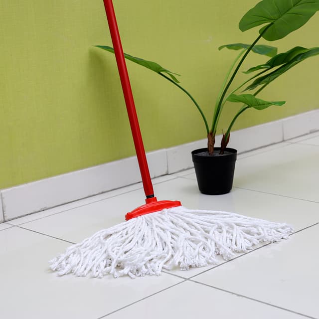 ممسحة أرضيات قطنية - 121 سم - Cotton Mop Head With Long Pole - Royalford