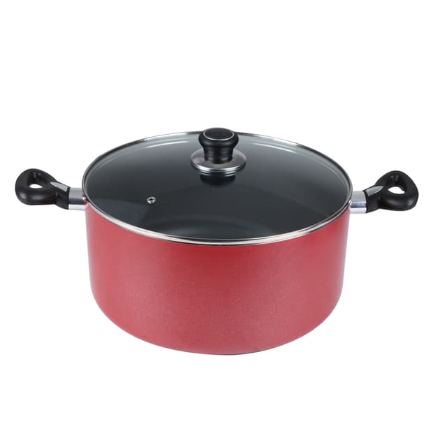 Royalford 10 Pcs Aluminum Non-Stick Cookware Set - Portable Cool Touch Handle Heat Resistant Handles