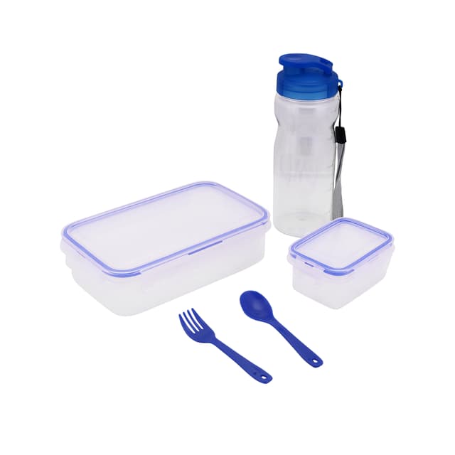 Royalford 3Pcs Lunch Box With Water Bottle - Portable Design Perfect Lock With Seal System