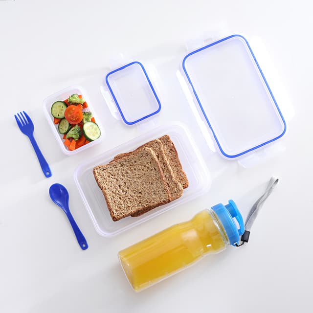 Royalford 3Pcs Lunch Box With Water Bottle - Portable Design Perfect Lock With Seal System