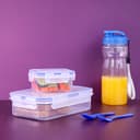 Royalford 3Pcs Lunch Box With Water Bottle - Portable Design Perfect Lock With Seal System