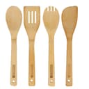 Royalford 4 Pieces Carbonized Bamboo Kitchen Tools - Turner,Spaghetti,Slotted Turner & Spoon - 295734