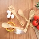 Royalford 4 Pieces Carbonized Bamboo Kitchen Tools - Turner,Spaghetti,Slotted Turner & Spoon - 177144