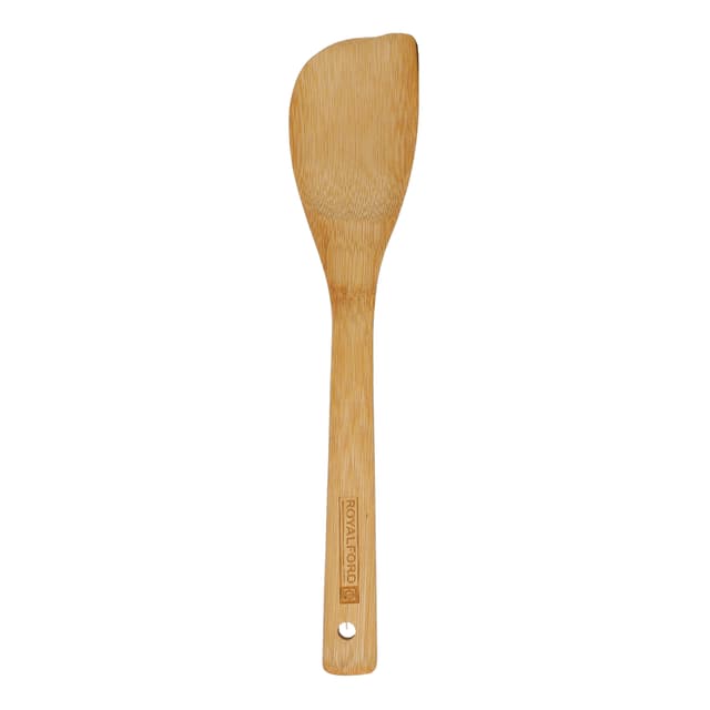 Royalford 4 Pieces Carbonized Bamboo Kitchen Tools - Turner,Spaghetti,Slotted Turner & Spoon - 177148