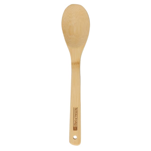 Royalford 4 Pieces Carbonized Bamboo Kitchen Tools - Turner,Spaghetti,Slotted Turner & Spoon - 177146