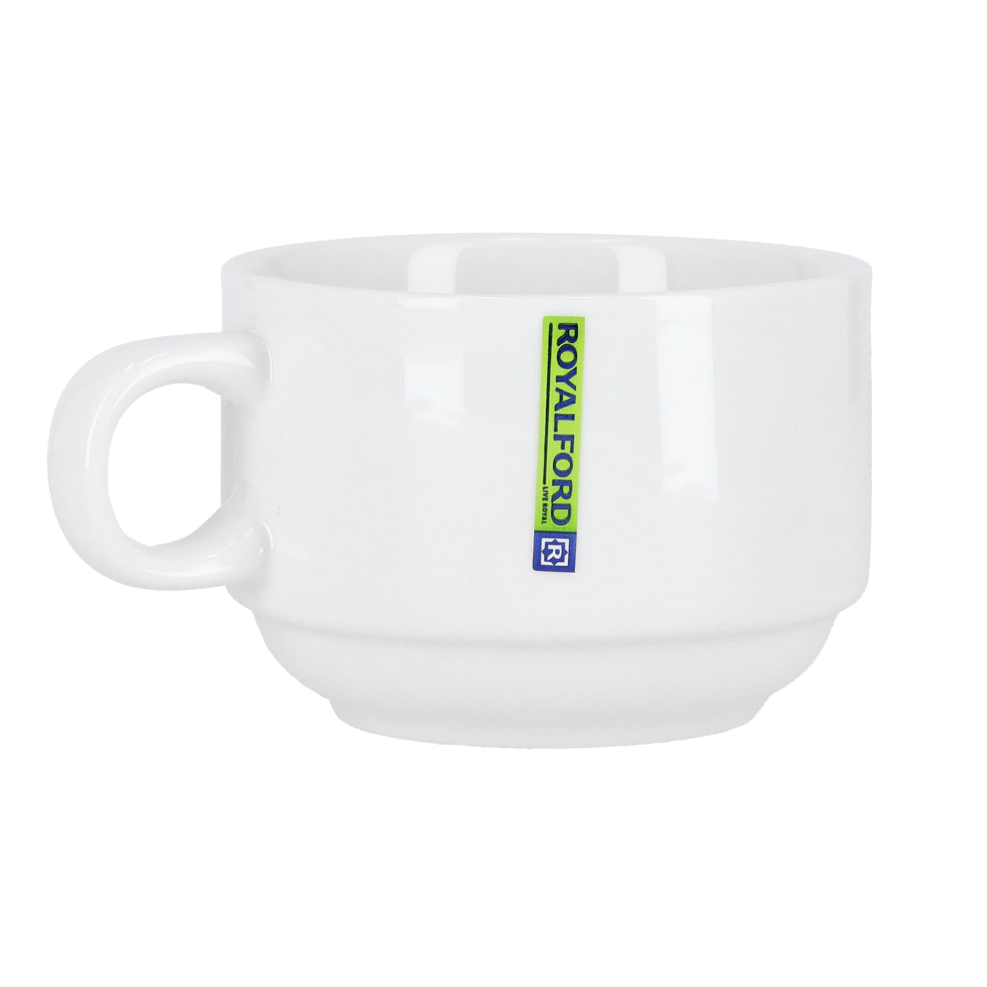 Royalford 150Ml Thick Wall Ceramic Cup - Insulated Walled Heat Resistant Cappuccino Latte Tea