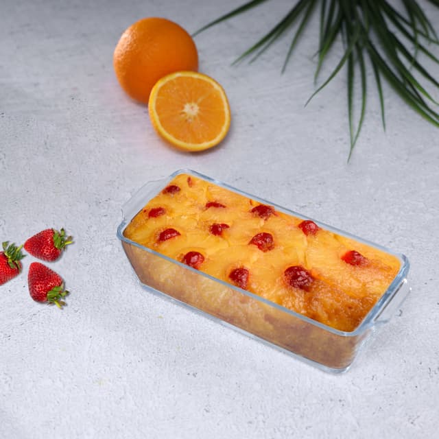 طبق فرن زجاجي (بيريكس) 800 مل Royalford - Glass Loaf Dish 800Ml - Rectangular Roasting & Baking Tray - Oven Safe Glass Loaf Pan - 168942