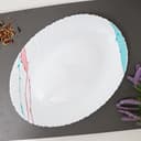 Royalford 14" Opal Oval Plate With Art Flower Design - Pasta Plates