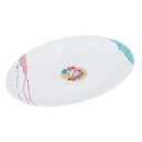 Royalford 14" Opal Oval Plate With Art Flower Design - Pasta Plates