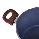 Royalford Aluminium Casserole Cookware Set with Glass Lids 9Pcs | Induction safe Pots & Pans with Non-Stick Marble Coating | Stock Pots with Tempered Glass Lid & Strong Wooden Handles -