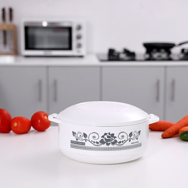 Royalford Casserole Dish Hot Pot 3.5L- Stainless Steel Insulated Serving Dish With Lid