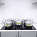 Royalford 5Pcs Aluminium Casserole With Lids - Cookware Set With Thick Base & Comfortable Handles - 172358