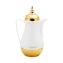 دلة قهوه صغيره عدد 2 1 لتر أبيض وذهبي رويال فورد Royalford White And Gold 1L 2 Pieces Vacuum Flask - 176196