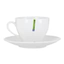 طقم فناجين بورسلين مع صحون عدد 2 أبيض Royalford - 2Pcs Porcelain Cup & Saucer Set