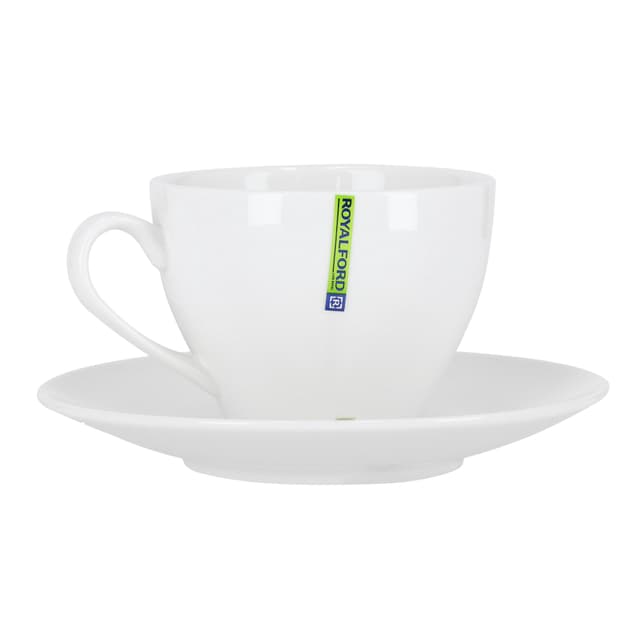 طقم فناجين بورسلين مع صحون عدد 2 أبيض Royalford - 2Pcs Porcelain Cup & Saucer Set