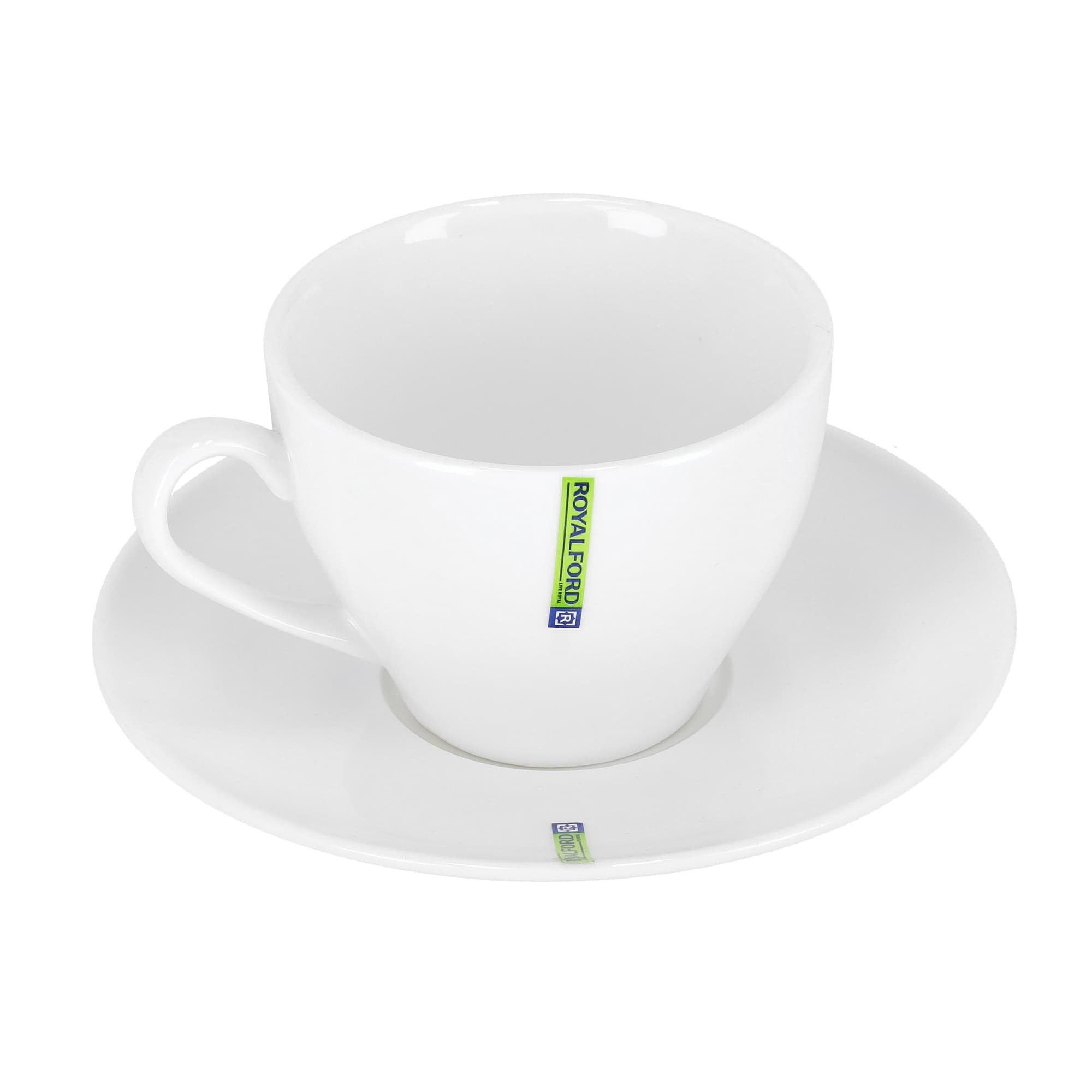 طقم فناجين بورسلين مع صحون عدد 2 أبيض Royalford - 2Pcs Porcelain Cup & Saucer Set