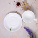 طقم فناجين بورسلين مع صحون عدد 2 أبيض Royalford - 2Pcs Porcelain Cup & Saucer Set