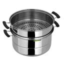 Royalford 3 Layer Stainless Steel Steamer 9L - Steamer Pot, Heat Resistant with Durable & Comfortable Handles | Dishwasher Safe | Compatible on Induction, Gas, Hot Plate, Ceramic Plate & More - SW1hZ2U6Mzk1MTQ1