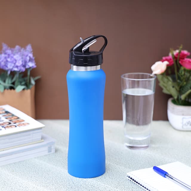 حافظة مياه رياضية ستانلس - 750 مل - أسود Stainless Steel Sports Water Bottle - Royalford - 176925