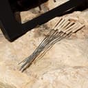 Royalford 12Pcs Bbq Kebab Skewers - Wooden Handle Stainless Steel Metal Skewers - 30 Cm Twisted