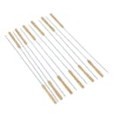 Royalford 12Pcs Bbq Kebab Skewers - Wooden Handle Stainless Steel Metal Skewers - 30 Cm Twisted