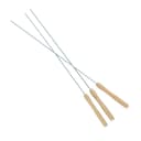 Royalford 12Pcs Bbq Kebab Skewers - Wooden Handle Stainless Steel Metal Skewers - 30 Cm Twisted