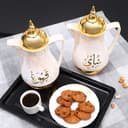 Royalford 1L 2 Pieces Marble Tea & Cawa Set - Portable & Leak-Resistant Double Wall - 168125