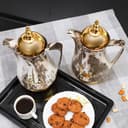 ترمس شاي  ( 2 قطعة ) 1 لتر - ذهبي / أسود  Royalford -  Marble Tea & Cawa Set