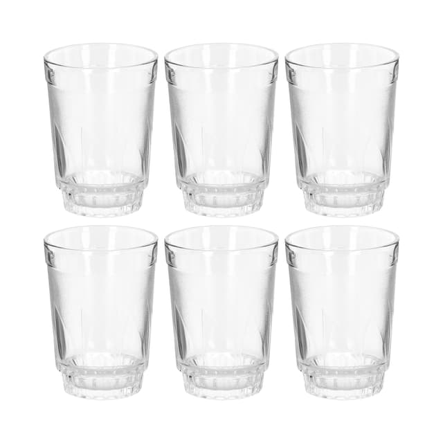 Royalford 6Pcs 8Oz Glass Tumbler - Portable Water Drinking Glass