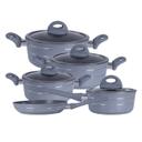 Royalford 9Pcs Smart Aluminium Cookware Set - Durable Marble Coating, High-Quality Forged Aluminium