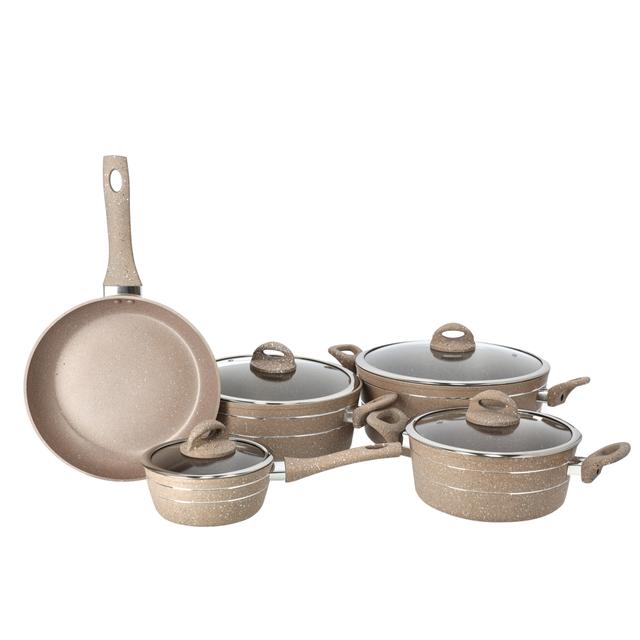 طقم آواني طهي ألمنيوم 9 قطع Royalford 9Pc Aluminium Cookware Set - SW1hZ2U6NDA3MTg0