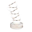 طقم فناجين قهوة ( 12 قطعة ) - ابيض Royalford  -  New Bone Cups With Saucer Set