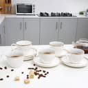 طقم فناجين قهوة ( 12 قطعة ) - ابيض Royalford  -  New Bone Cups With Saucer Set