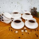 طقم فناجين قهوة ( 12 قطعة ) - ابيض Royalford  -  New Bone Cups With Saucer Set