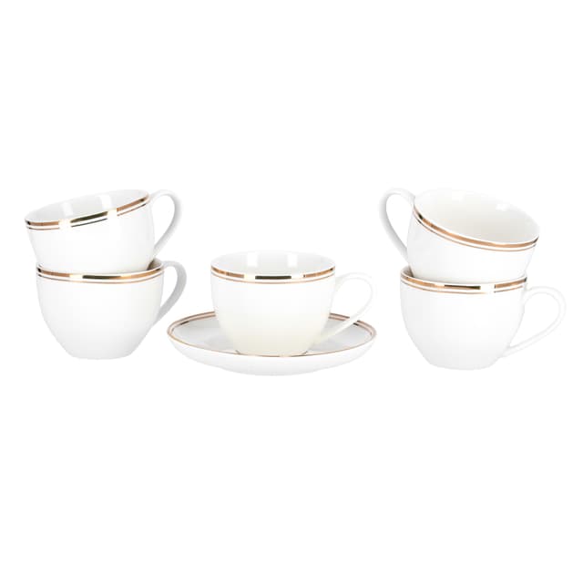 طقم فناجين قهوة ( 12 قطعة ) - ابيض Royalford  -  New Bone Cups With Saucer Set