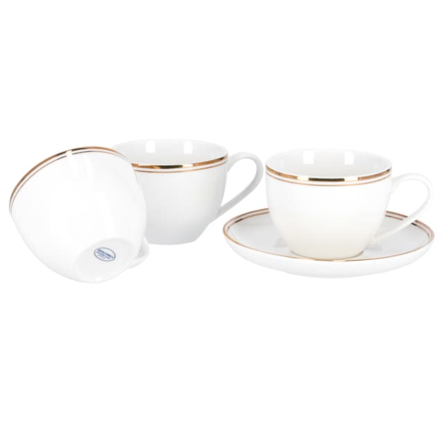 طقم فناجين قهوة ( 12 قطعة ) - ابيض Royalford  -  New Bone Cups With Saucer Set