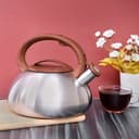 Royalford 3L Whistling Kettle - Portable Design Whistling Tea Kettle With Heat Wooden Finish Lid - 163058