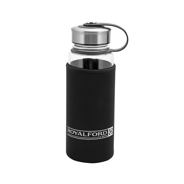 مطارة مياه بسعة 800 مل Glass Water Bottle With Neoprene Bag - Royalford - 177324