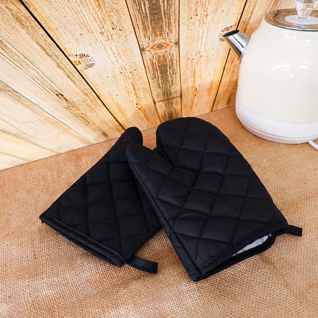 طقم قفازات حرارية 2 قطعة Royalford - 2Pcs Cotton Padded - Gloves Cotton & Polyester