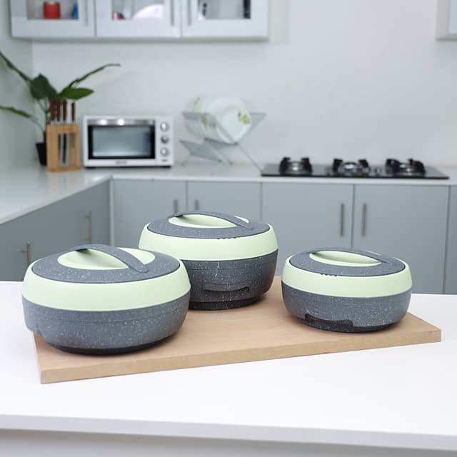 طقم اواني  ( أواني تقديم ) 3 قطع - ازرق / رماي Royalford -  Cosmos Insulated Casserole