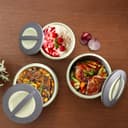 طقم اواني  ( أواني تقديم ) 3 قطع - ازرق / رماي Royalford -  Cosmos Insulated Casserole