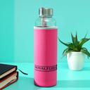 Royalford RF9732 420ML BRS Glass Bottle (Pink) - Durable Borosilicate Glass| Microwave & Dishwasher Safe| Ideal for water, drinks, brew, coffee, tea, sauces - SW1hZ2U6Mzk0MzI1