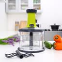 Royalford 3Pcs Blades & Egg Beater 1200ML Push Handle Chopper Salad Maker RF9784