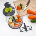 Royalford 3Pcs Blades & Egg Beater 1200ML Push Handle Chopper Salad Maker RF9784