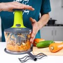 Royalford 3Pcs Blades & Egg Beater 1200ML Push Handle Chopper Salad Maker RF9784