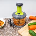 Royalford 3Pcs Blades & Egg Beater 1200ML Push Handle Chopper Salad Maker RF9784