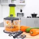 Royalford 3Pcs Blades & Egg Beater 1200ML Push Handle Chopper Salad Maker RF9784